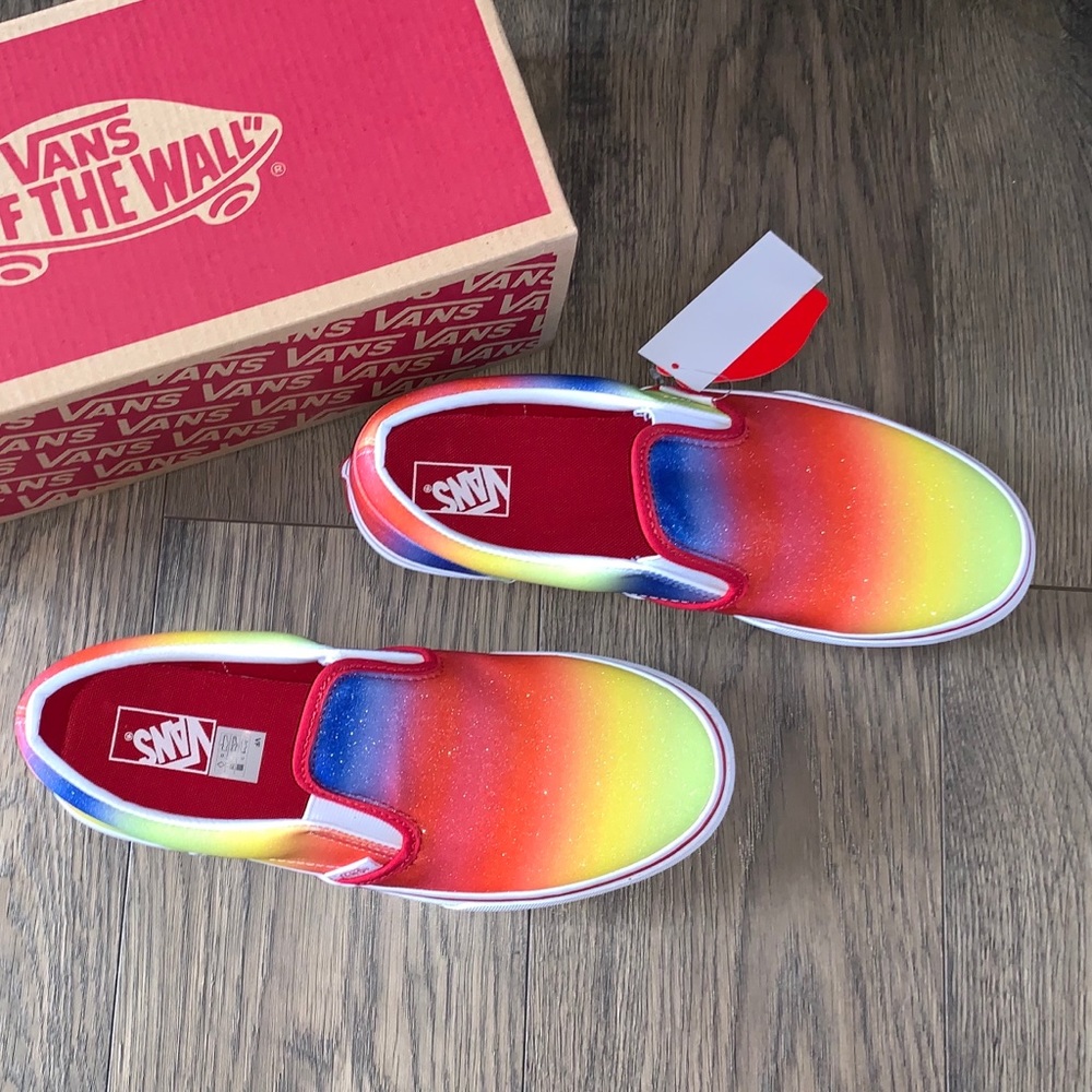 Vans slip on rainbow glitter shoes sneakers - Picture 3 of 8